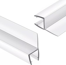Clear Vinyl Shower Door Side Seal Strips for 3/8'' Glass - Easy Install 78''