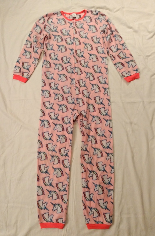 Arizona Girls One Piece Pajama Size L (14) Color Pink  Unicorns