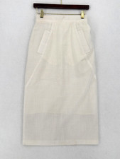 Vintage Michele Ivory Woven Midi Straight Pencil Skirt Sz 10 Union Made