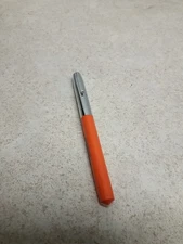 Vintage Orange Sheaffer Fountain Pen 100S MEDIUM Nib Flat Ends  Nice USA