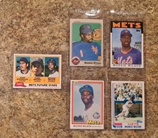 (5) Mookie Wilson 1981 Topps Rookie card Donruss RC 1982 1983 Fleer 86 Mets Jays. rookie card picture