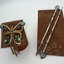 Lucky Brand 2-Pc Hair Accessory Set Butterfly Hair Pin Metal Hair Stick