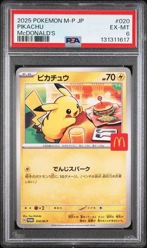 2025 POKEMON JAPANESE M-P PROMO MCDONALD'S #020 PIKACHU PSA 6