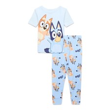 Bluey Character Toddler Snug Fit Pajama Set   Size 4T - Light Blue - NWT