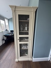 Cream French Country Display Cabinet 1 Glass Door Shelves 70x70x220cm