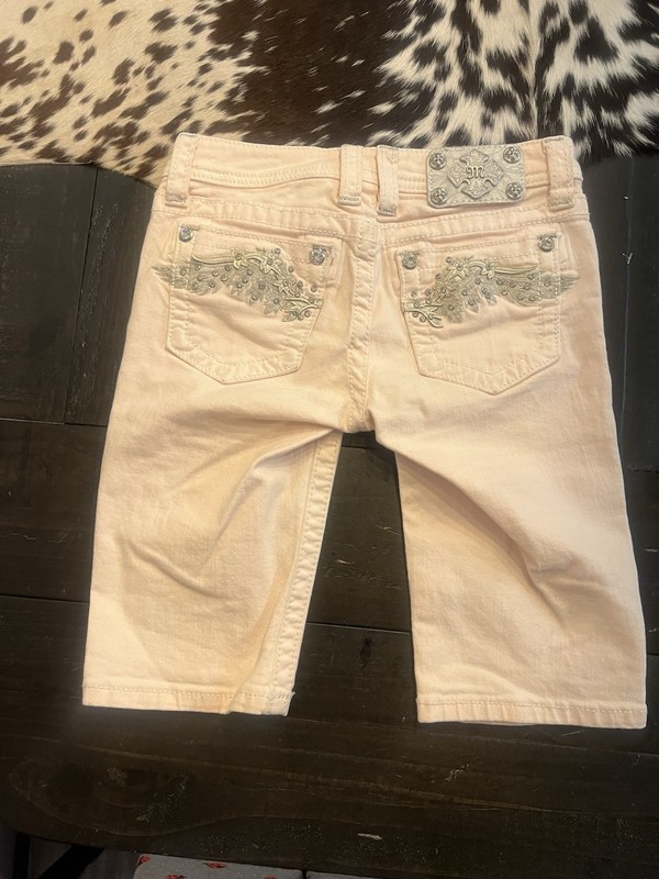 MISS ME (CAPRI) BERMUDA GIRL'S PINK JEANS TAG SIZE 12 SHORTS