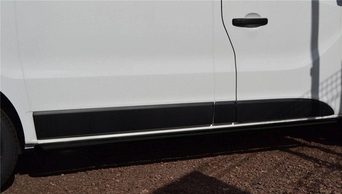 Black Stainless Side Bars With Down Lights For Nissan Primastar SWB 2022+ Van - Picture 7 of 9