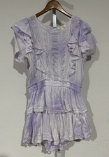 Love Shack Fancy Natasha Heritage Mini Dress - size M Purple