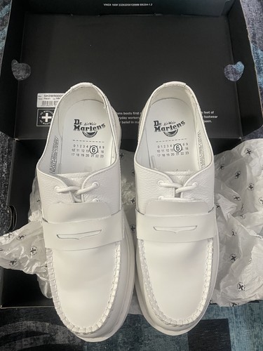 MM6 Maison Margiela x Dr. Martens 1461 Penton Loafers - Size 10- White - NEW