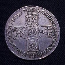 Great Britain 1746 LIMA 6 Sixpence Silver (.925) (KM#582.3) aEF