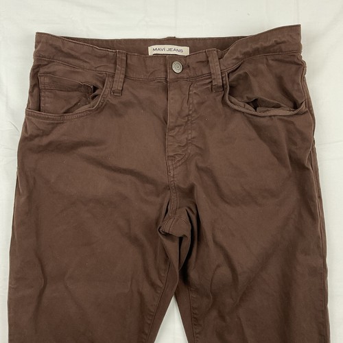 Mavi Jeans Matt Brown Pants 33x34 Relaxed Straight Leg Stretch Comfort Casual - Picture 2 of 8