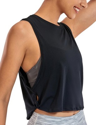 CRZ YOGA ärmellose Trägertops Pima-Baumwolle Sommer Fitnessstudio für Frauen leicht elastisch