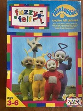 VERY RARE Vintage Teletubbies 1996 Fuzzy Felt Creative Felt Pictures Set READ