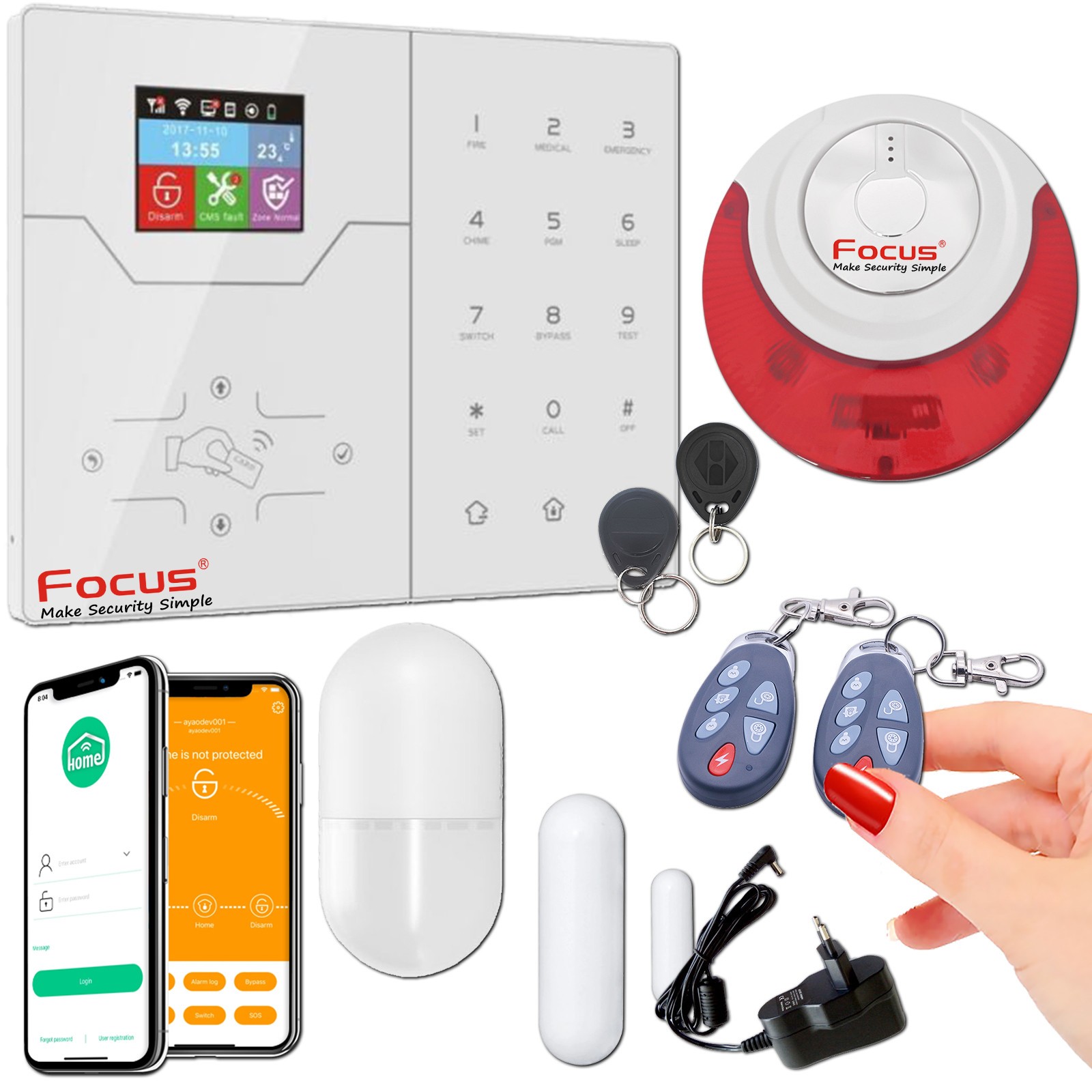 Alarme maison connectée 4G et kit de sécurité domicile sans fil pour protection contre vol