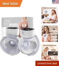 Hands-Free Breast Pump - 24mm Flange, Strong Suction, 2 Count - Perfect for Moms