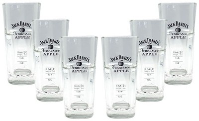 Jack Daniels Tennessee Apple 6x Longdrink Glas 6er Set Gläser 2cl / 4cl geeicht