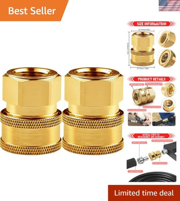#ad Durable Brass Pressure Washer Couplers 3 8 Inch Quick Connect 2 Pack $23.99