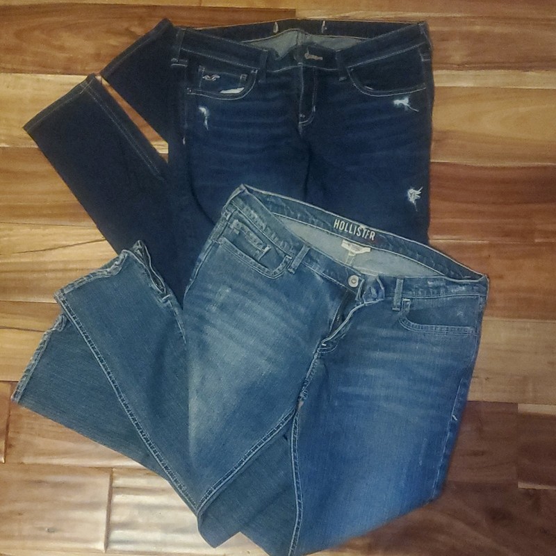 #5 Hollister Women’s Blue Denim  Jeans Medium Wash Mid Rise 5-Pocket
