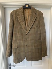 VINTAGE LAMBOURNE Phillips & Piper TWEED JACKET 40S Brown Windowpane Check Wool