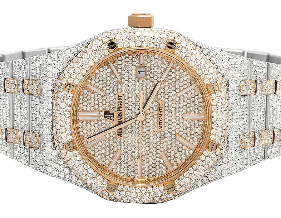 Audemars Piguet — Mens 41MM Audemars Piguet Royal Oak 2 Tone Rose Gold with 27.0 Ct Diamond watch