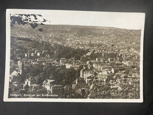 German Reich 1929 Postcard Stuttgart Schillereiche used
