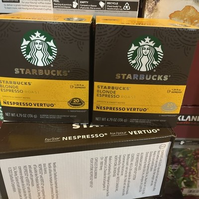 Starbucks For Nespresso Vertuo, Blonde Espresso Roast Coffee 40Capsules 1.35 oz