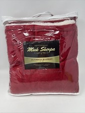 Mink Sherpa Ultimate Blanket Perfectly Plush 50 x 60 Reversible Hypoallergenic