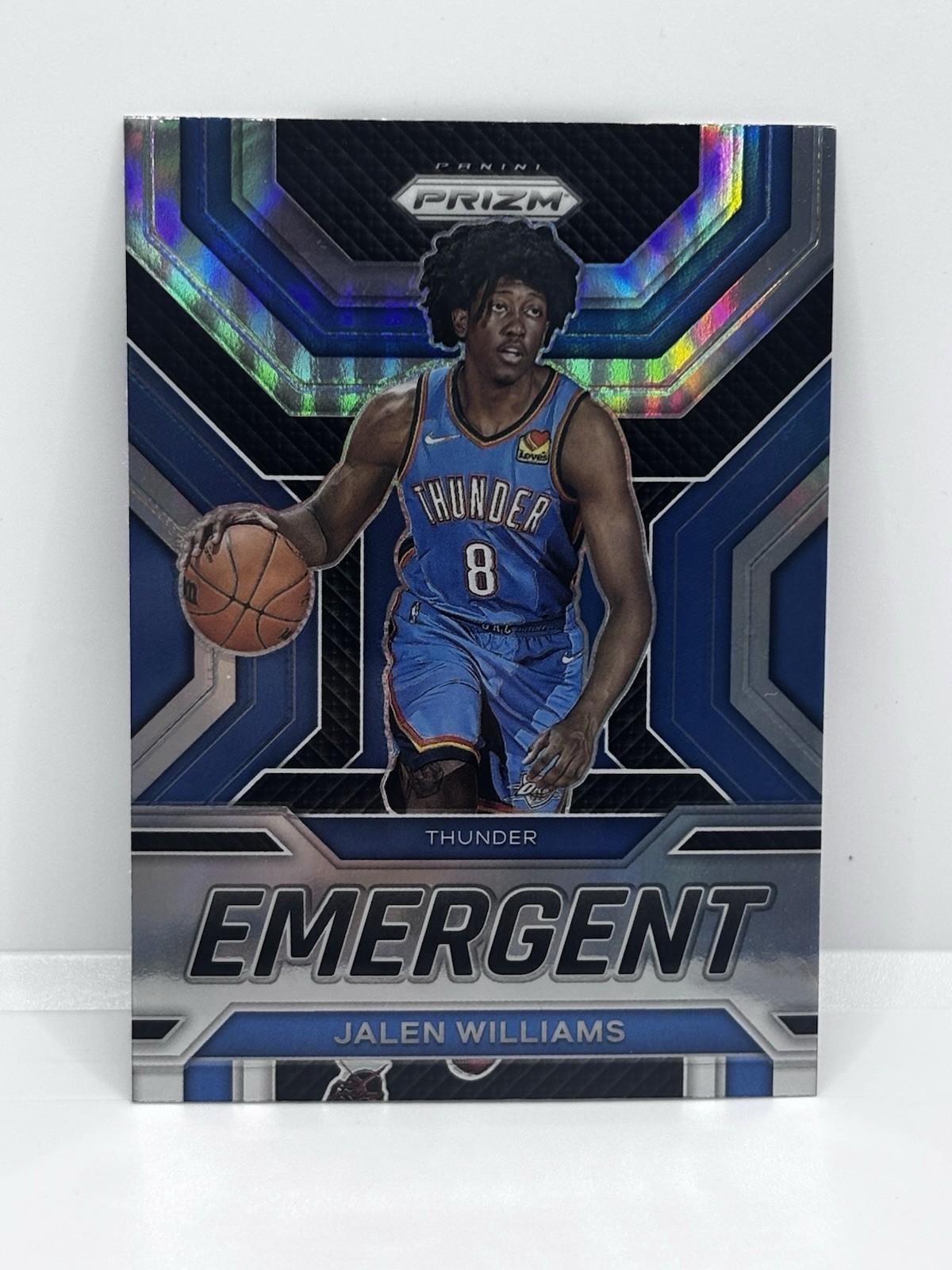 2022-23 Panini Prizm Jalen Williams Emergent Silver Prizm Rookie RC #12 Thunder