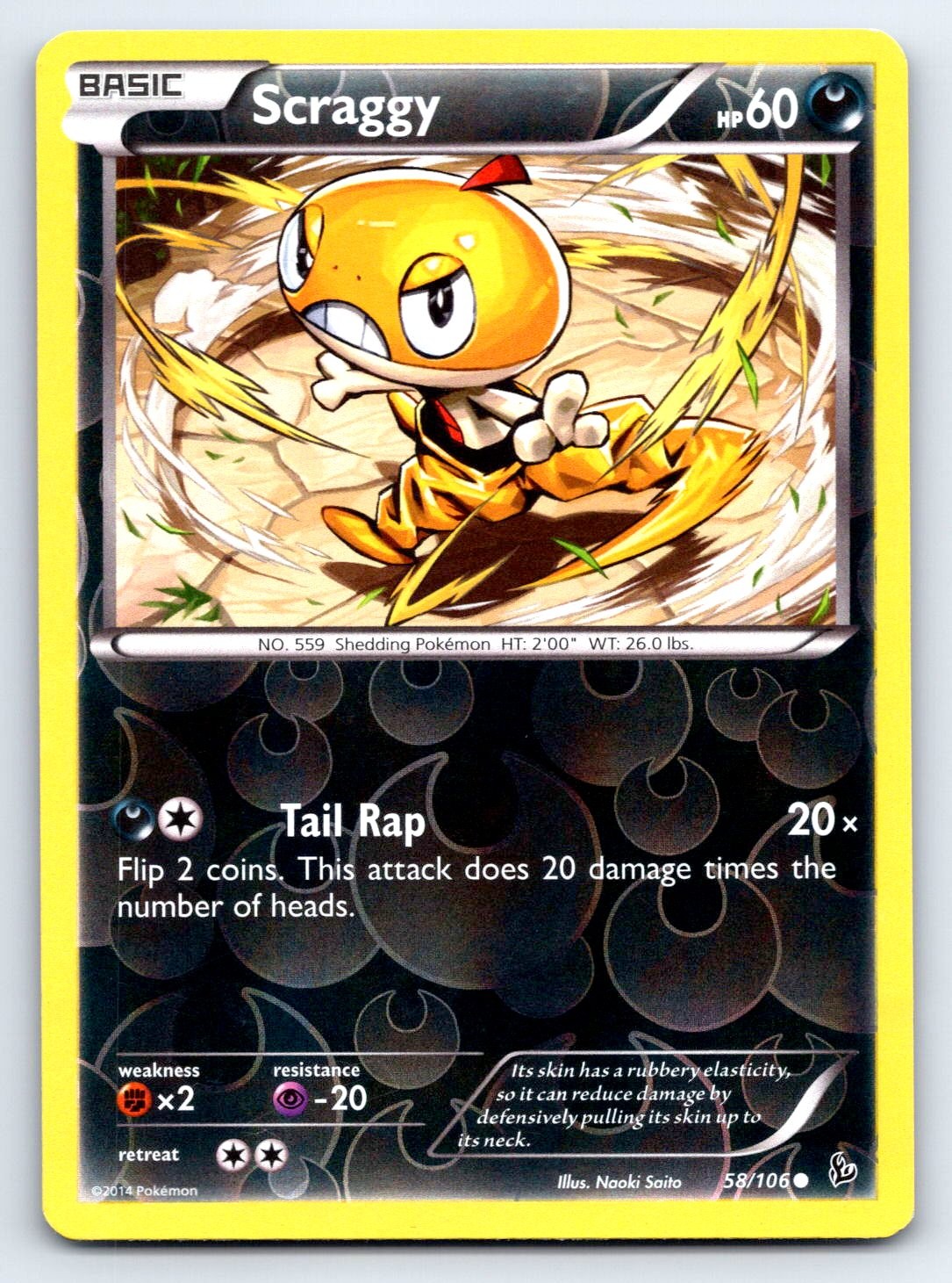 Pokemon Scraggy XY - Flashfire FLF Reverse Holo 58/106 LP TCG