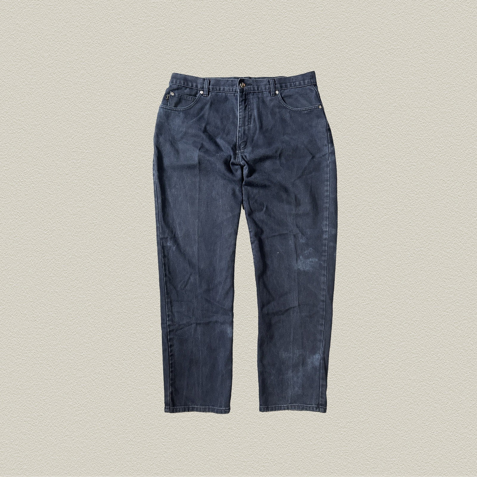 Yves Saint Laurent YSL Vintage 80s Hong Kong Made Men’s Navy Denim Jeans W38 L32