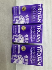 NEW Trojan Her Pleasure Ecstasy 10 Lubricated Latex Condoms 3pk EXP 2026-8-1