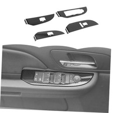 Window Lift Switch Panel CoverTrim Decoration Interior Black Carbon Fiber