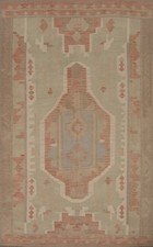 Sage Green Wool Geometric Kilim Flat Weave Room Size Rug Reversible Carpet 7x10