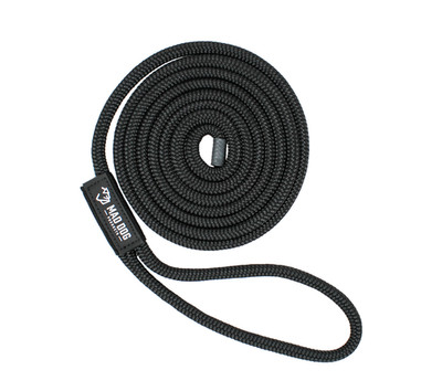 Mad Dog Products Dock Line 3/8  x 20  Black Double Braid Rope -Made in USA