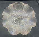 WONDERFUL VINTAGE CARNIVAL NORTHWOOD WHITE ROSE SHOW RUFFLED BOWL