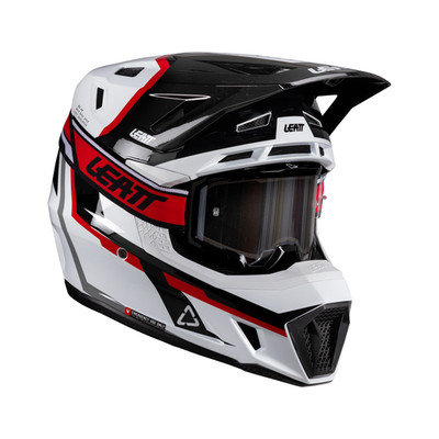 LEATT Moto Helmet Kit 7.5 - V26 | White/Red | S 55-56cm - 1026000501