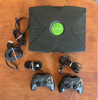 Original OG Xbox Console Bundle w/ 2 Controllers & Cords- Tested & Ships Fast