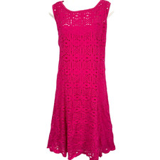 Apt 9 Womens Pink Lace Crochet Sleeveless Dress Knee Length Lined sz Large