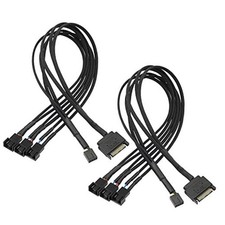 SATA to 3 Pin 4 Pin PWM Fan Adapter Splitter Hub for 12V Desktop Computer