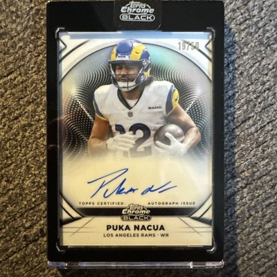 2025 Topps Chrome Black Puka Nacua Ivory Auto /50 Rams