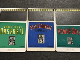 TurboGrafx-16 HuCard Game Cartridge Lot - Keith Courage, World Class Baseball +
