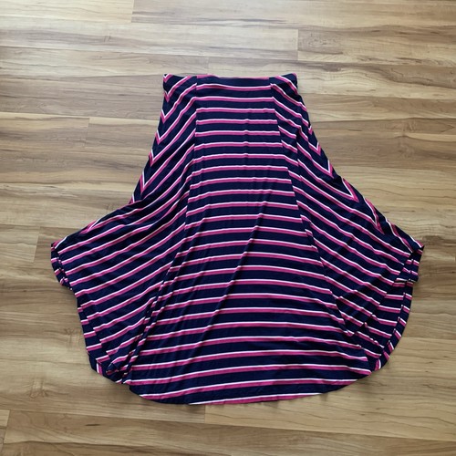 Maxi Falda Chico's 2 Azul Marino Blanco Rosa Pañuelo a Rayas Dobladillo EE. UU. Talla 12-14 - Imagen 2 de 10