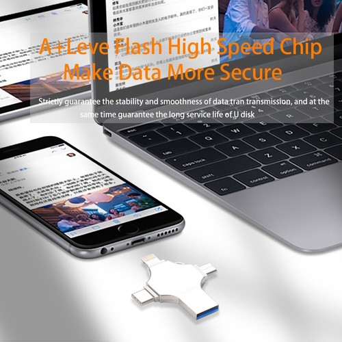 4 in 1 For IOS USB 3.0 flash drive Free logo pen drive Android memory stick 64GB - Picture 6 of 11