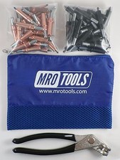 25 1/8  25 5/32 Cleco Fasteners  Cleco Pliers w/ Mesh Carry Bag K4S50-2 