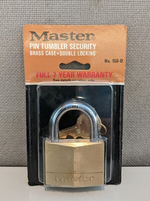 VINTAGE 150-D MASTER LOCK 5-PIN TUMBLER 2" BRASS CASE SECURITY LOCK | eBay