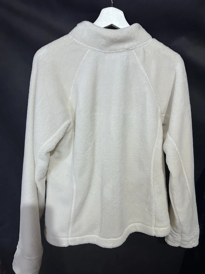 Jaqueta atlética Danskin marfim Sherpa zíper frontal com bolsos manga longa L 12/14 - Imagem 2 de 4