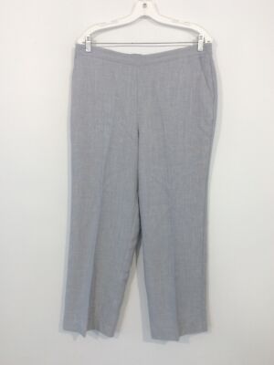 Alfred Dunner Womens Lightweight Elastic Waist Pant Gray Size 14 Petite  19232