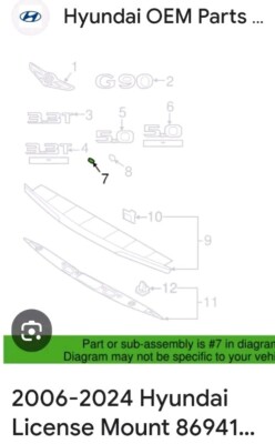 Genuine Hyundai License Mount 86941-3K000 | eBay