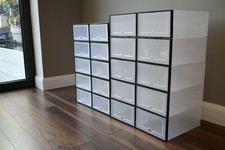 Periea Pack of 10 Strong Clear Plastic Shoe Storage Boxes Stackable Organisers