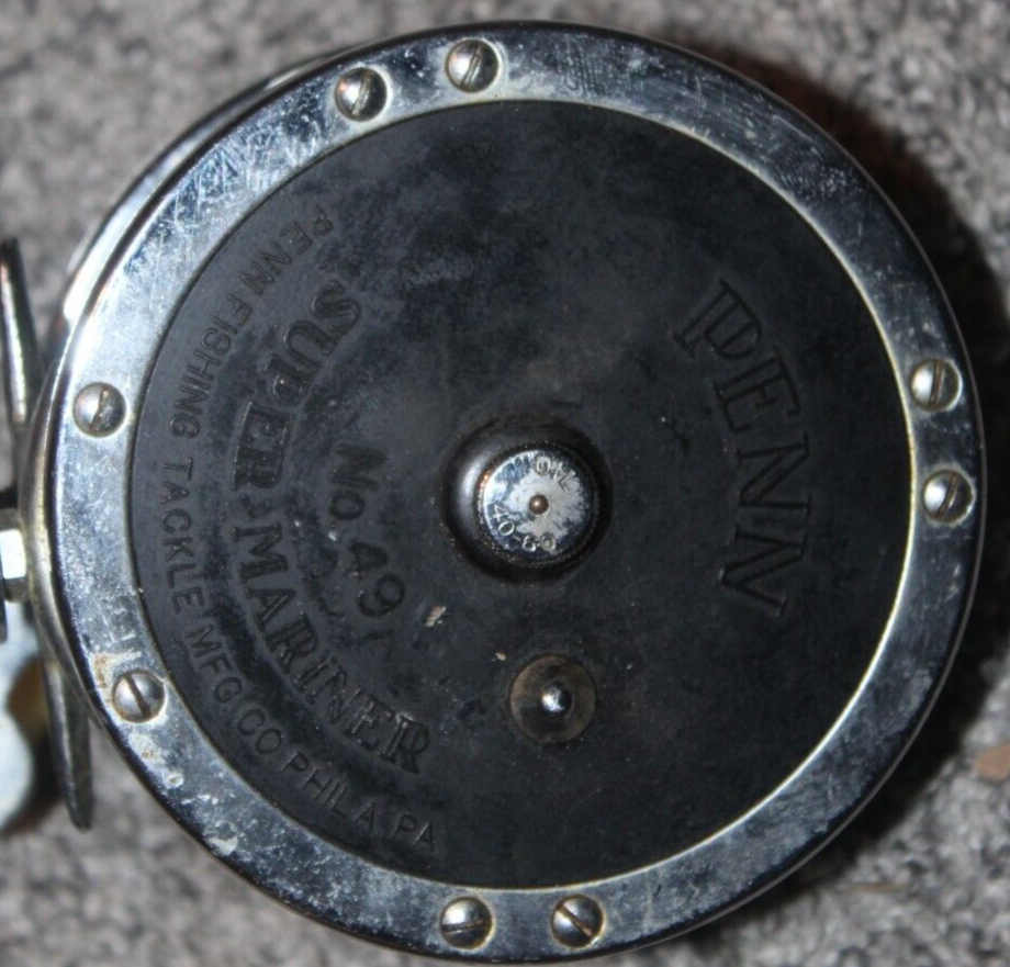Moulinet De Pêche Vintage Penn N°49 Super Mariner - Pour Haute Mer, Occasion état Fonctionnel, États-Unis